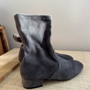 Stuart Weitzman Charcoal Suede Ankle Booties